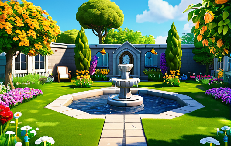 **

A beautifully designed, fully clothed garden in a mobile game style, showcasing a variety of flowers, fountains, and decorative elements. The scene is bright and cheerful, depicting a player happily interacting with the garden. The style is family-friendly and emphasizes the fun of customizing and building a dream garden. Include "safe for work," "appropriate content," "fully clothed," "professional," "perfect anatomy," and "natural proportions." The color palette should be vibrant and inviting, reminiscent of mobile game aesthetics.

**